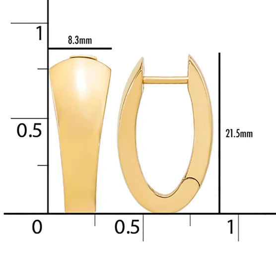 14kt Yellow Gold Graduated Oval Hoop Earrings