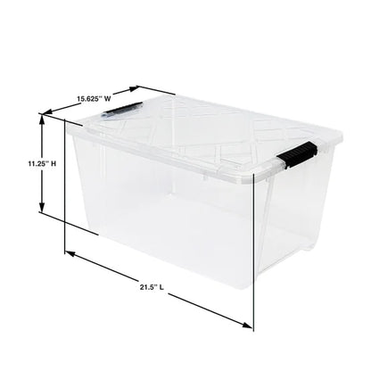 45 Quart Storage Bin with Latching Lid, 4-pack
