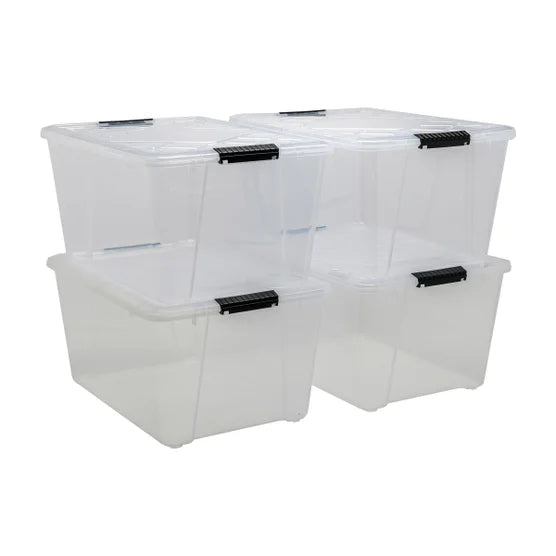 45 Quart Storage Bin with Latching Lid, 4-pack
