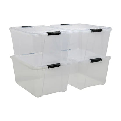 45 Quart Storage Bin with Latching Lid, 4-pack