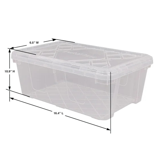InstaView 13 Quart Clear Plastic Stackable Storage Bins