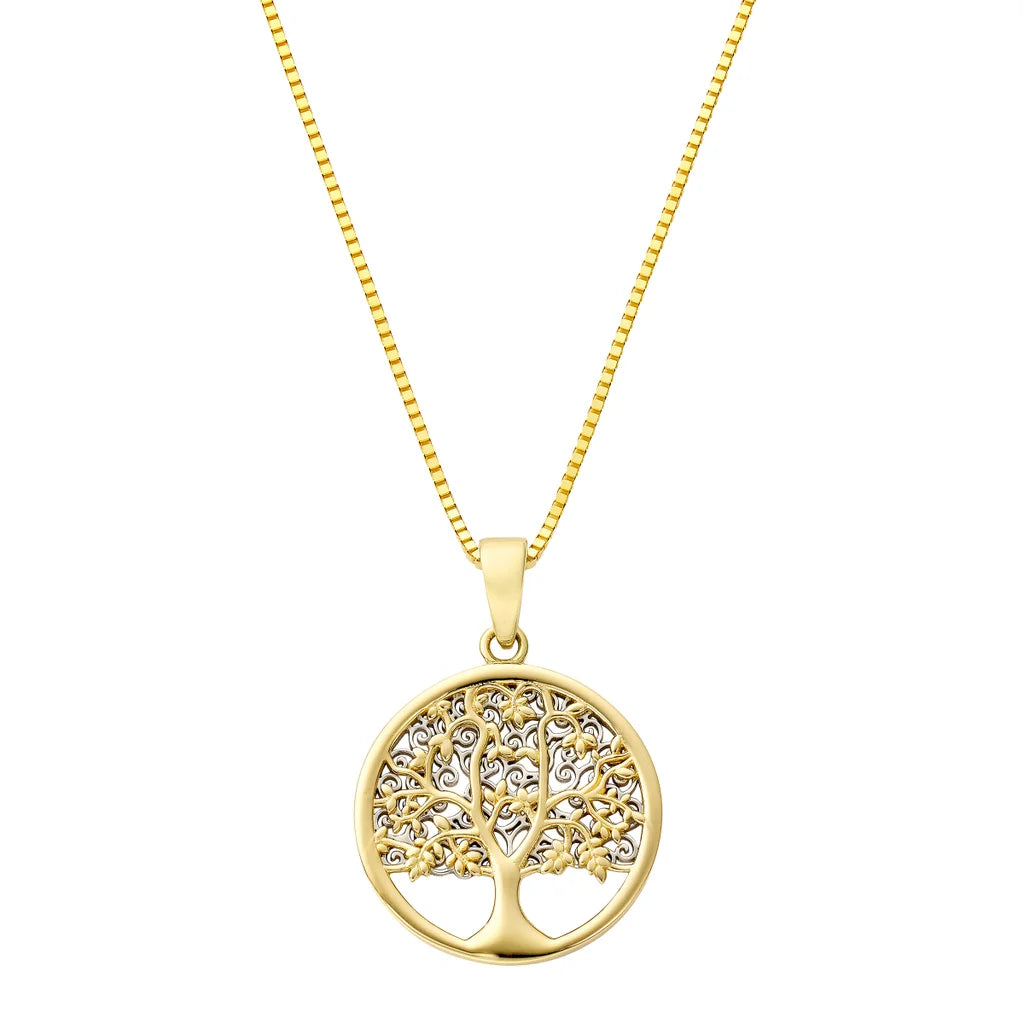 14kt Two-Toned Tree of Life Pendant