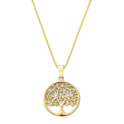 14kt Two-Toned Tree of Life Pendant