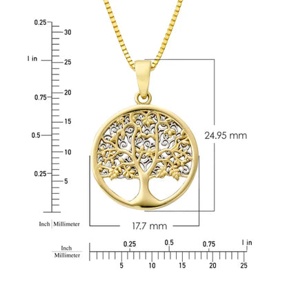 14kt Two-Toned Tree of Life Pendant