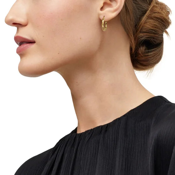14kt Yellow Gold Diamond Cut Hoop Earrings