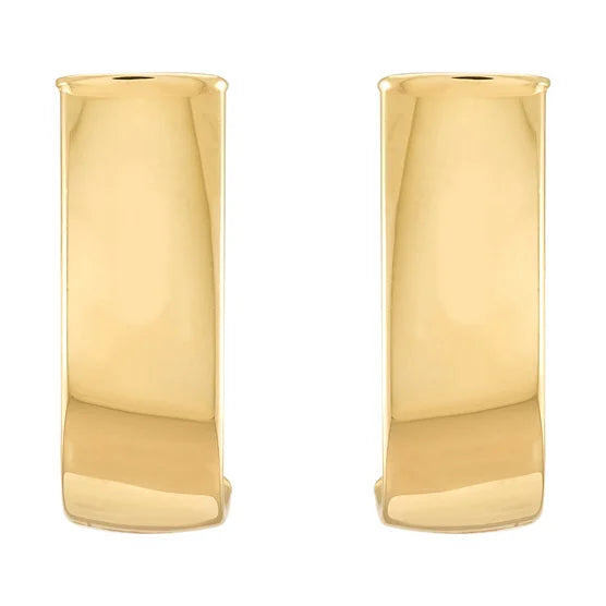 14kt Yellow Gold Wide Half Hoop Earrings