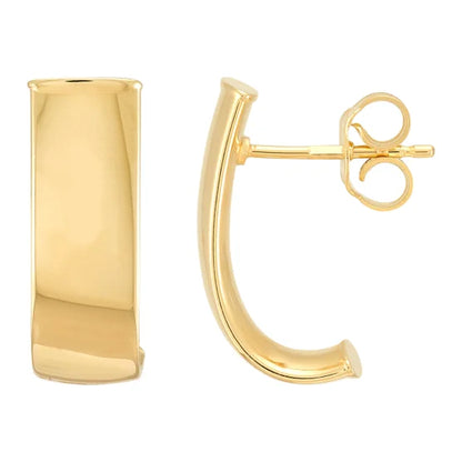 14kt Yellow Gold Wide Half Hoop Earrings