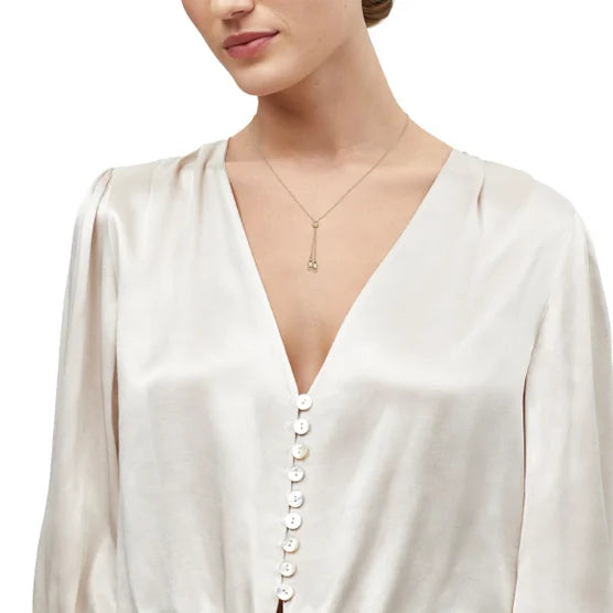 14kt Yellow Gold Teardrop Bolo Necklace