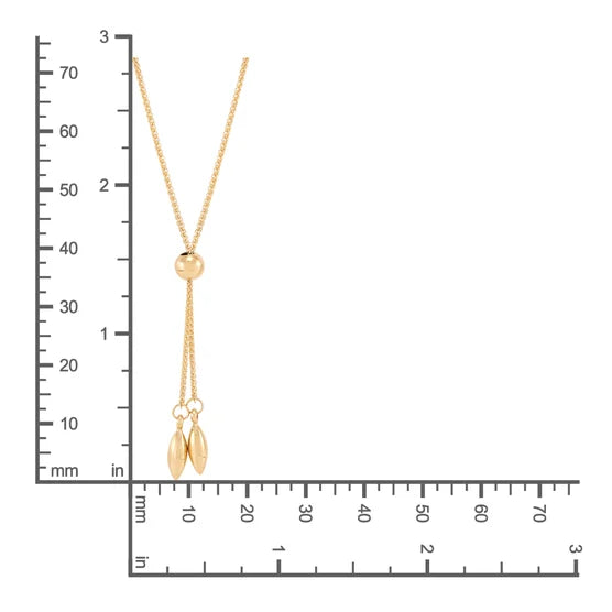 14kt Yellow Gold Teardrop Bolo Necklace