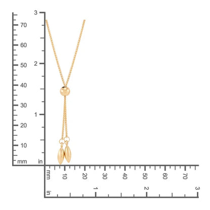 14kt Yellow Gold Teardrop Bolo Necklace