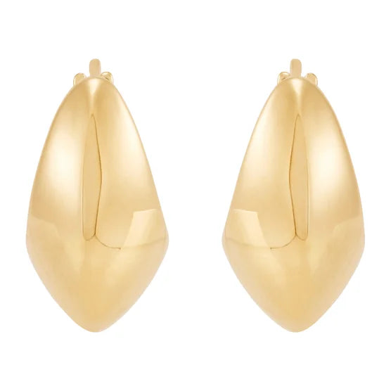 14kt Yellow Gold Wide Tapered Hoop Earrings