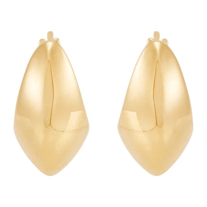 14kt Yellow Gold Wide Tapered Hoop Earrings