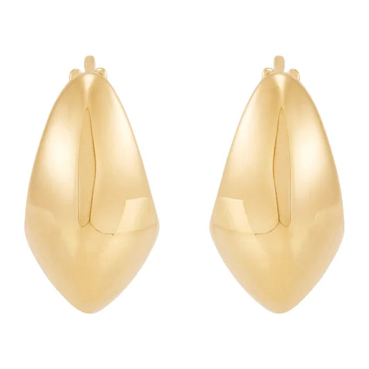14kt Yellow Gold Wide Tapered Hoop Earrings