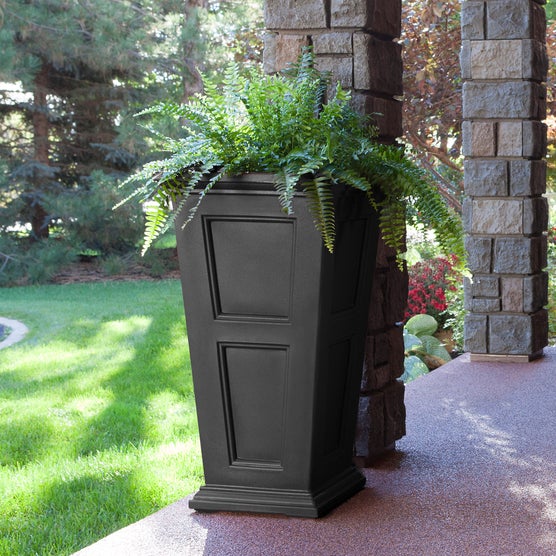 Fairfield 34 in. Tall Self Watering Planter, Black