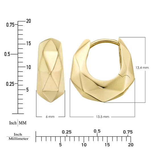 14kt Yellow Gold Huggie Hoop Earrings