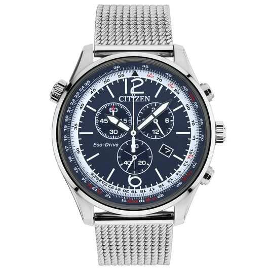 Sport Luxury Stainless Steel Chronograph Men's Quartz Watch, 43mm