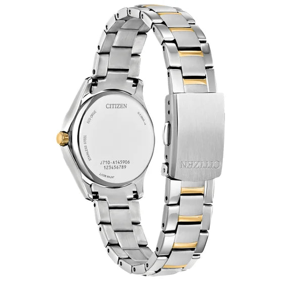 Classic Crystal Two-Tone Stainless Steel Women's Quartz Watch, 30mm