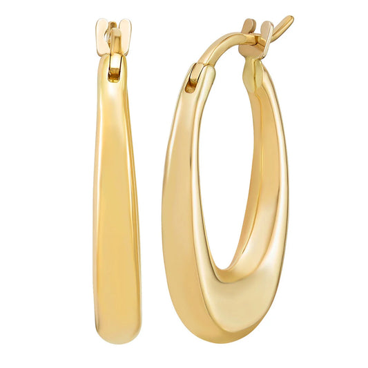 14kt Yellow Gold Oval Hoop Earrings