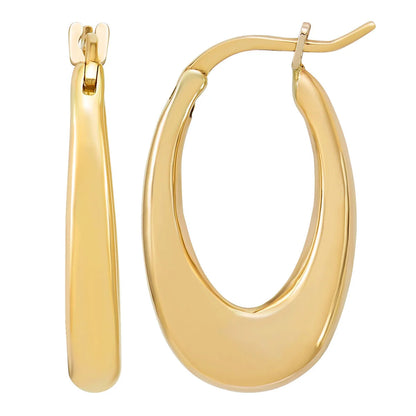 14kt Yellow Gold Oval Hoop Earrings