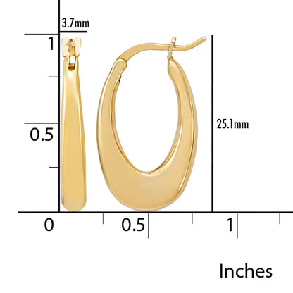 14kt Yellow Gold Oval Hoop Earrings