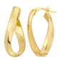 14kt Yellow Gold Twisted Oval Hoop Earrings