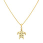 14kt Yellow Gold Mosaic Turtle Pendant