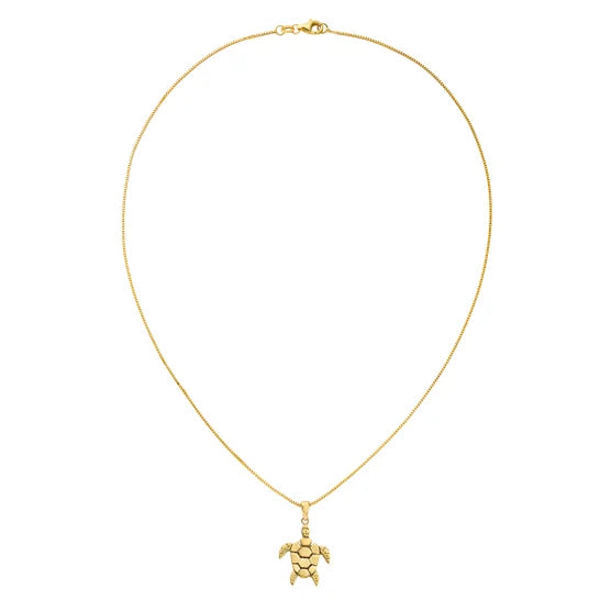 14kt Yellow Gold Mosaic Turtle Pendant