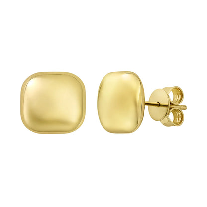 14kt Yellow Gold Cushion Shape Stud Earrings