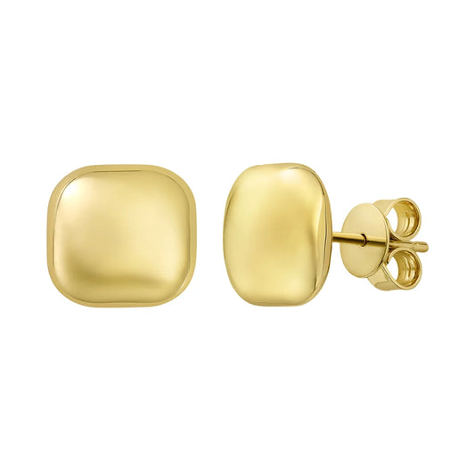 14kt Yellow Gold Cushion Shape Stud Earrings