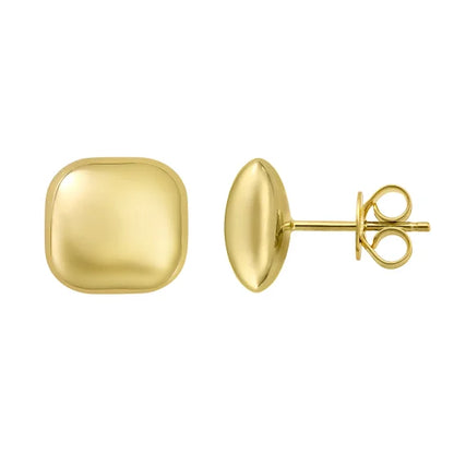 14kt Yellow Gold Cushion Shape Stud Earrings