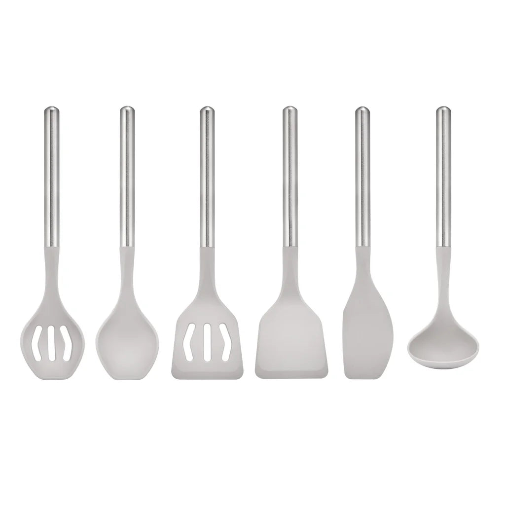 6-piece Stainless Steel and Silicone Tool Set