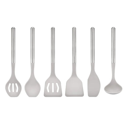 6-piece Stainless Steel and Silicone Tool Set