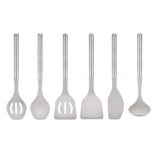 6-piece Stainless Steel and Silicone Tool Set