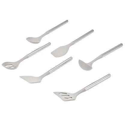6-piece Stainless Steel and Silicone Tool Set