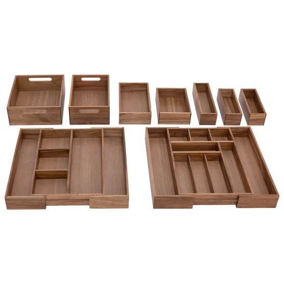 9-piece Acacia Organizer Starter Set