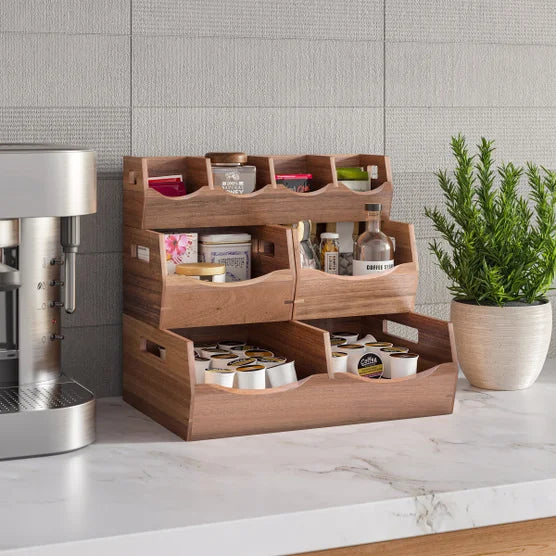 Acacia Stacking Bins, 4 piece