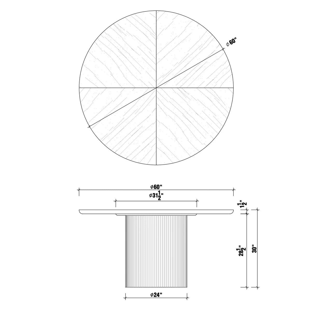 Silva 60” Round Dining Table
