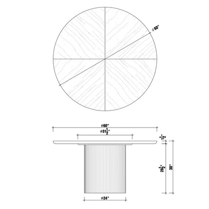 Silva 60” Round Dining Table