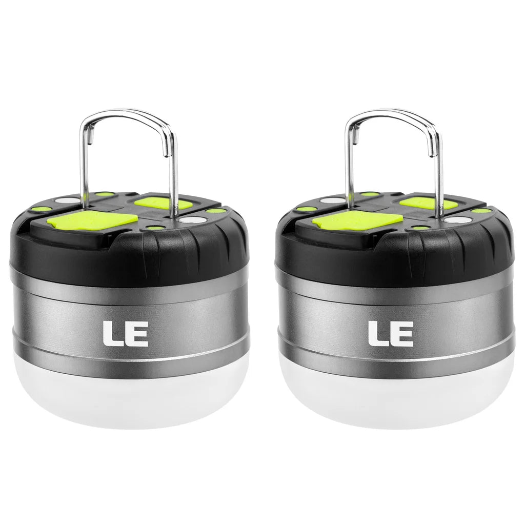 LED Rechargeable Camping Lantern With Hook, 2-pack