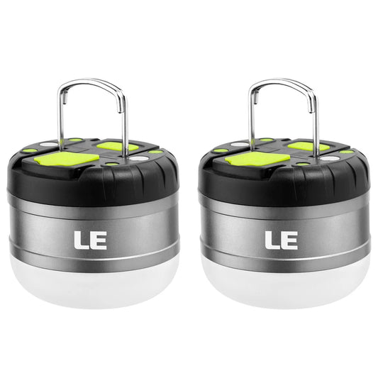 LED Rechargeable Camping Lantern With Hook, 2-pack