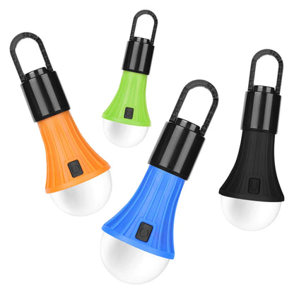 LED Rechargeable Camping Hanging Light Bulbs, 4-pack