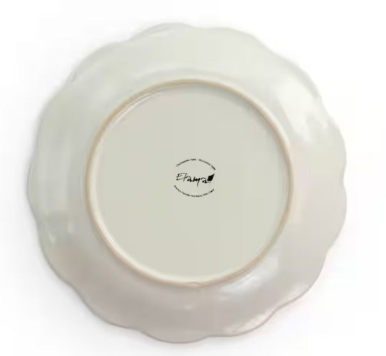 16-Piece Contessa Embossed Ivory Stoneware Dinnerware Set