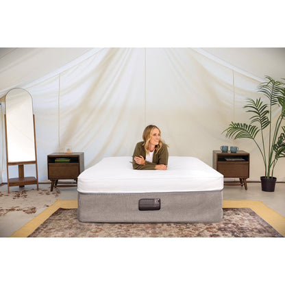 20” Queen Air Mattress with Memory Foam-Top and Digital Pump