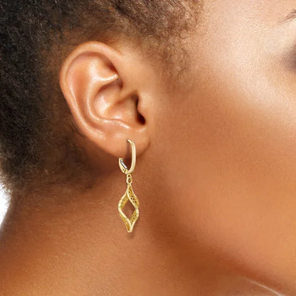 14kt Yellow Gold Fancy Twisted Dangle Earrings