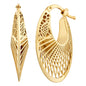 18kt Yellow Gold Filigree Oval Hoop Earrings