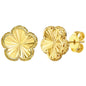 14kt Yellow Gold Flower Charm Stud Earrings