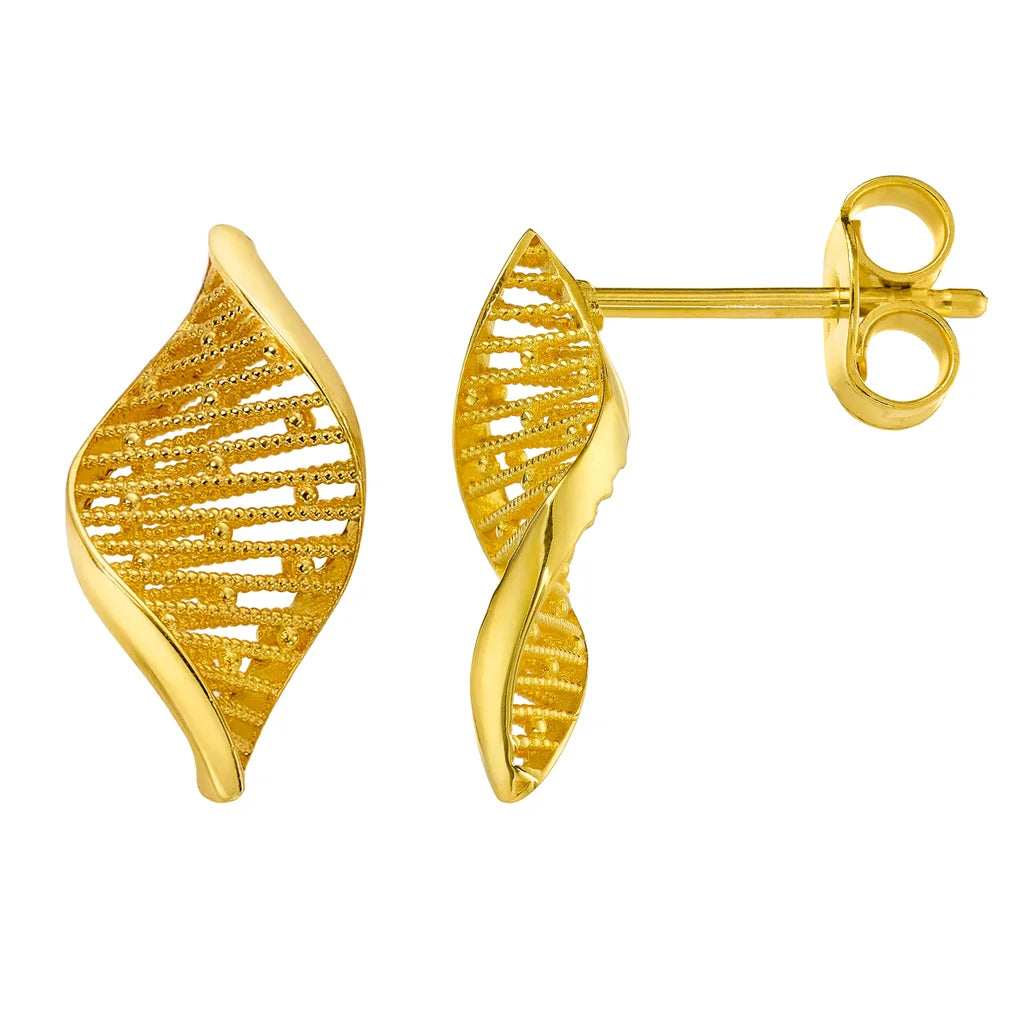 22kt Yellow Gold Spiral Stud Earrings