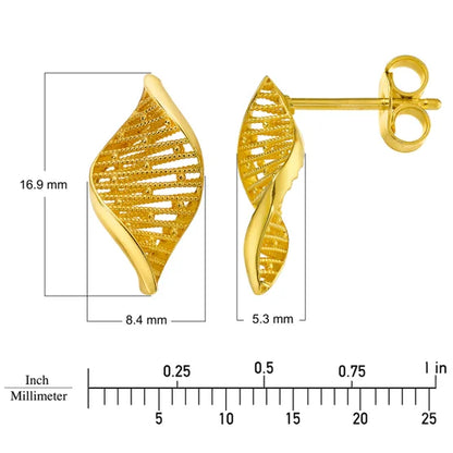 22kt Yellow Gold Spiral Stud Earrings