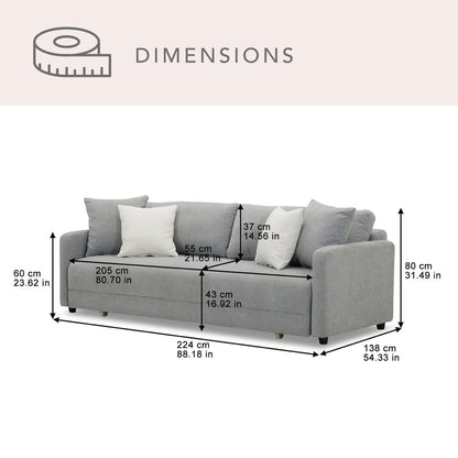 Convertible “Sit & Sleep” Sofa, Gray