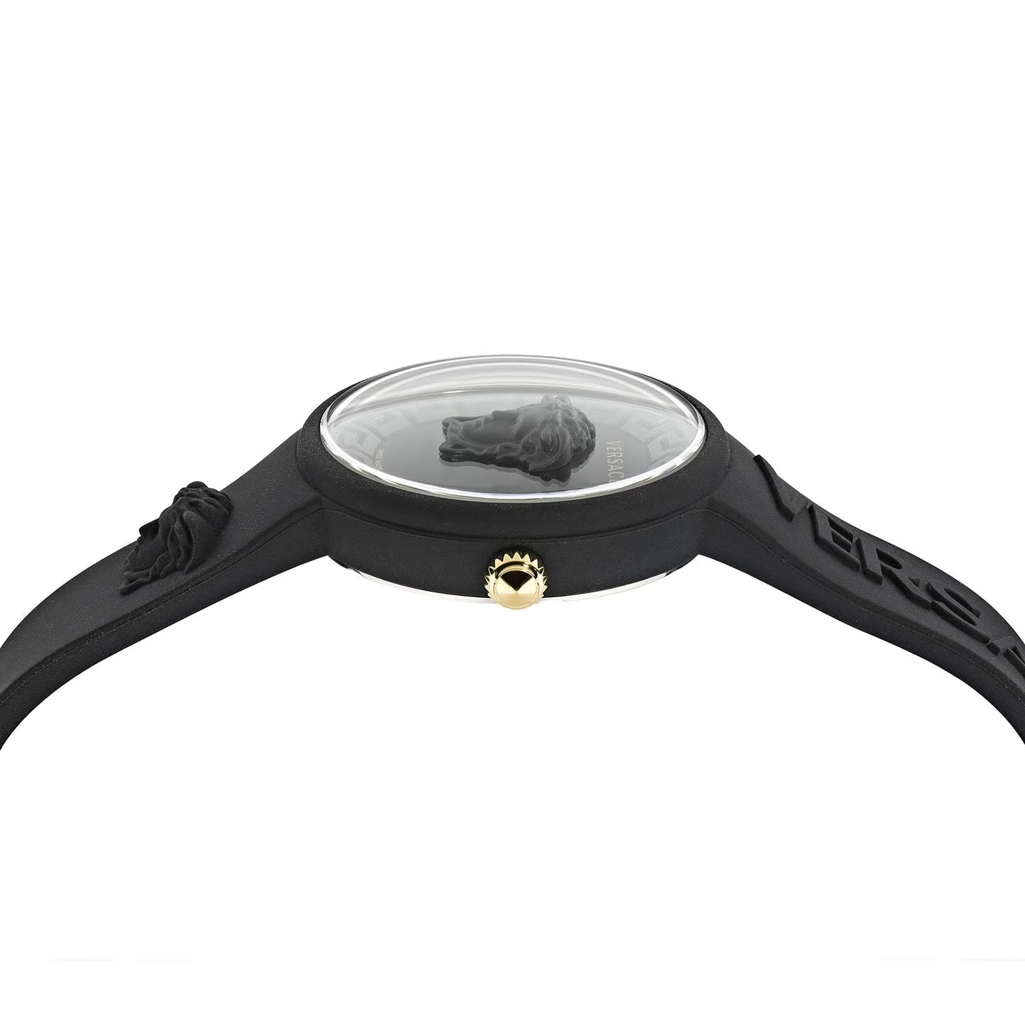 Medusa Pop Swiss Quartz Black Silicone Watch, 39mm